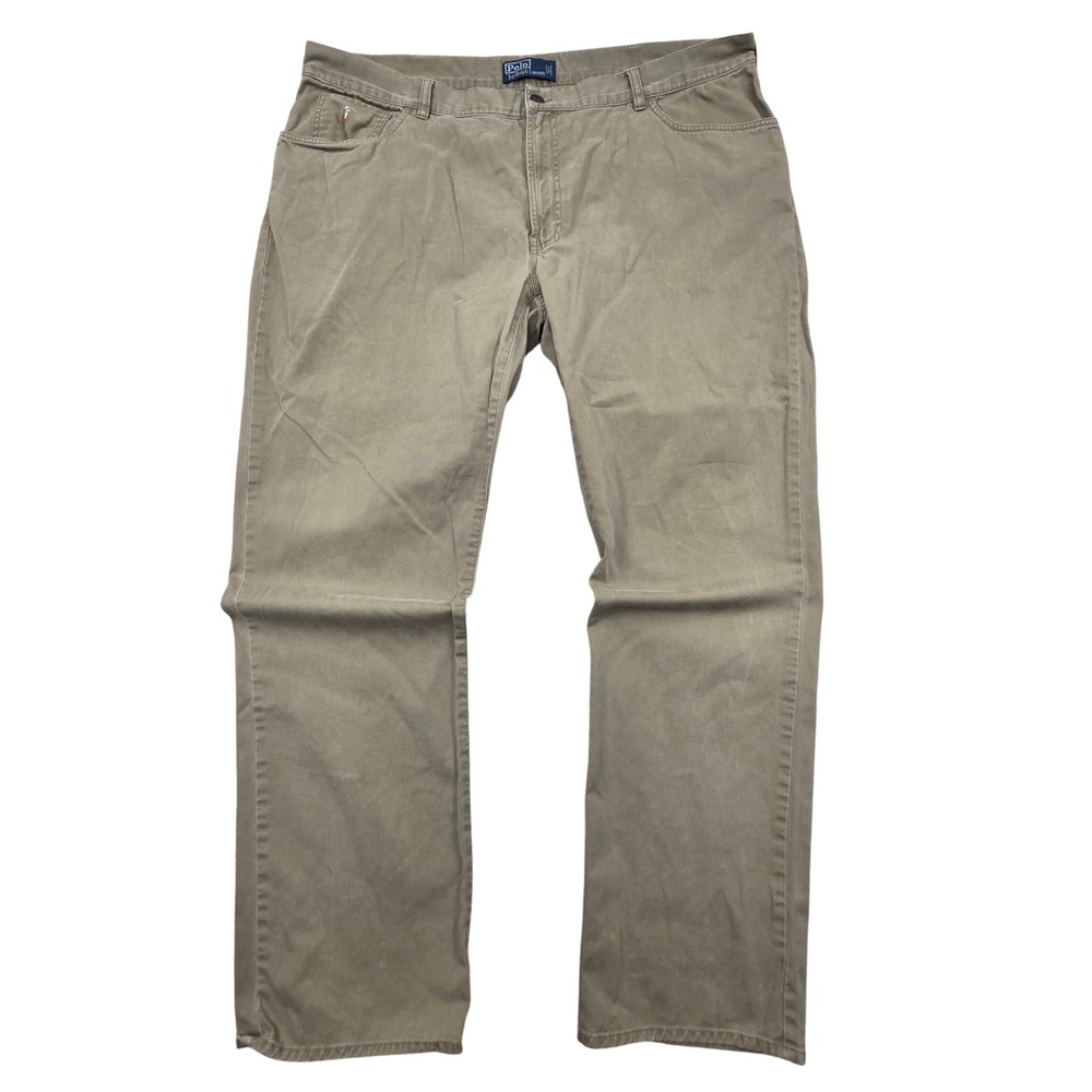 Polo Ralph Lauren 5-Pocket Chino Straight Leg Pants Flesh Pony Khaki Mens 42x32